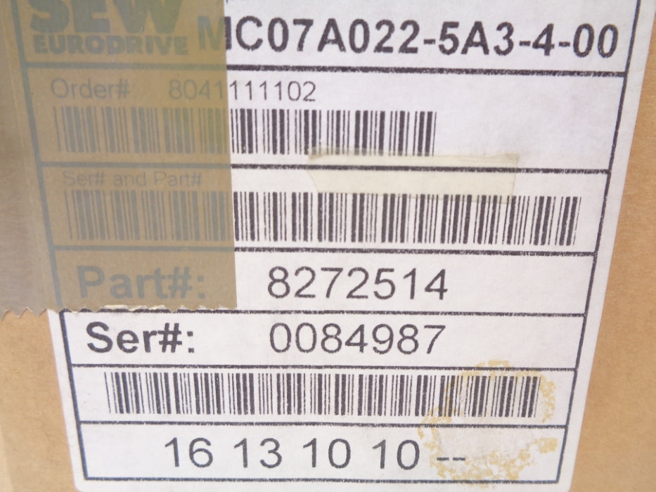 SEW EURODRIVE MC07A022-5A3-4-00 NSMP