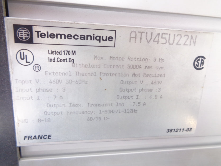 TELEMECANIQUE ATV45U22N UNMP