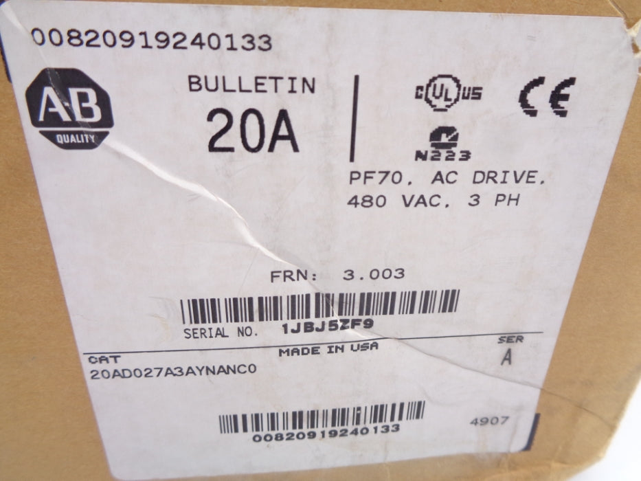 INDUSTRIAL SPARE PART 20AD027A3AYNANC0 SER. A F/W 3.003 NSMP
