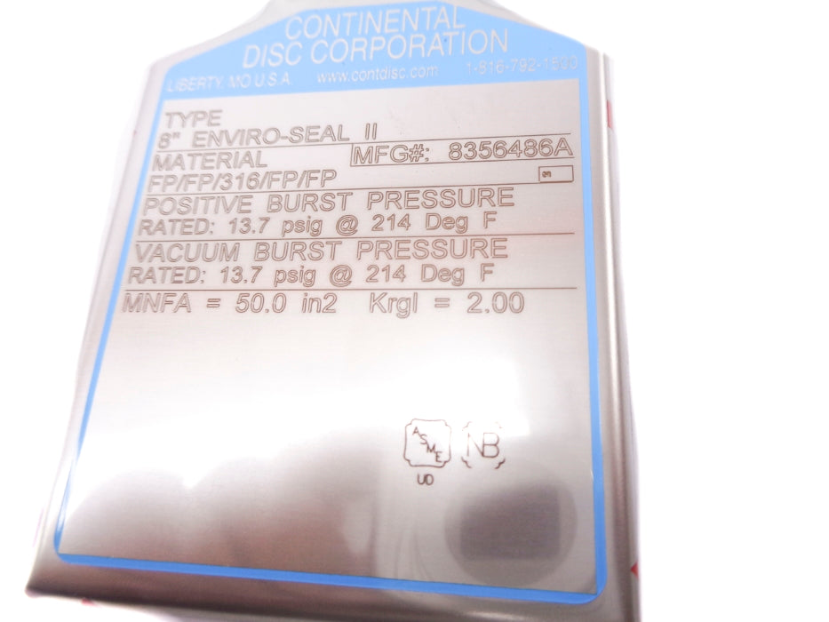 CONTINENTAL DISC 8356486A 13.7PSI NSNP