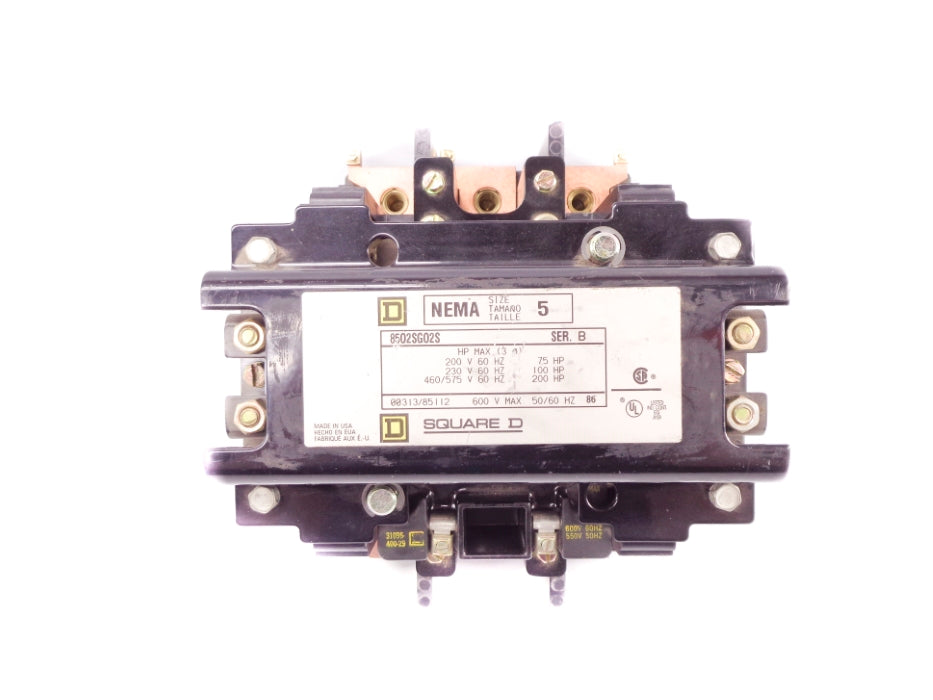 SQUARE D 8502SG02S SER. B 600V NSNP