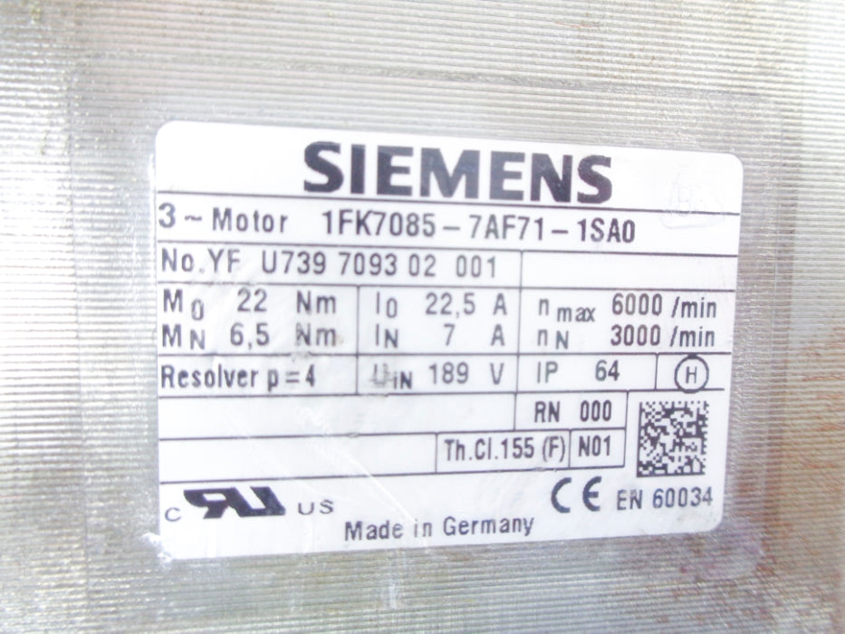 SIEMENS 1FK7085-7AF71-1SA0 UNMP