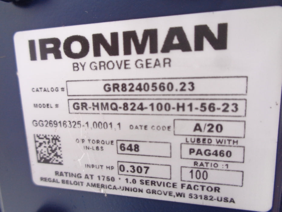 GROVE GEAR GR-HMQ-824-100-H1-56-23 NSNP