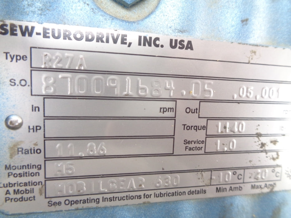 SEW-EURODRIVE R27A 870091684.05 UNMP