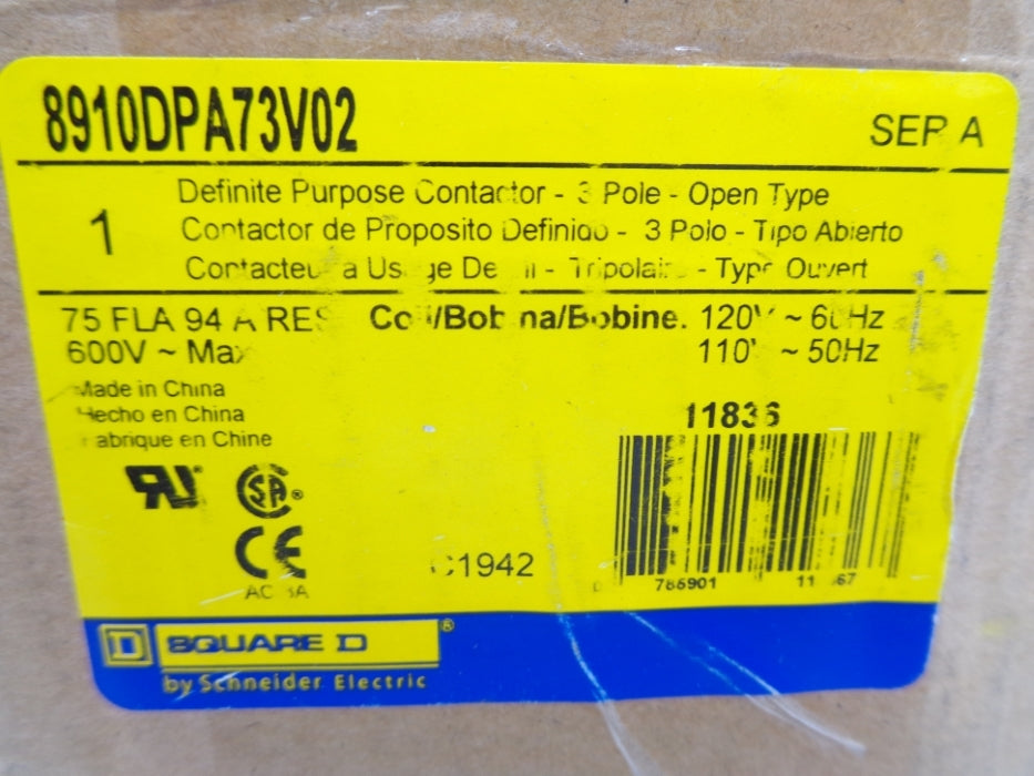 SQUARE D 8910DPA73V02 SER. A 110/120V NSMP