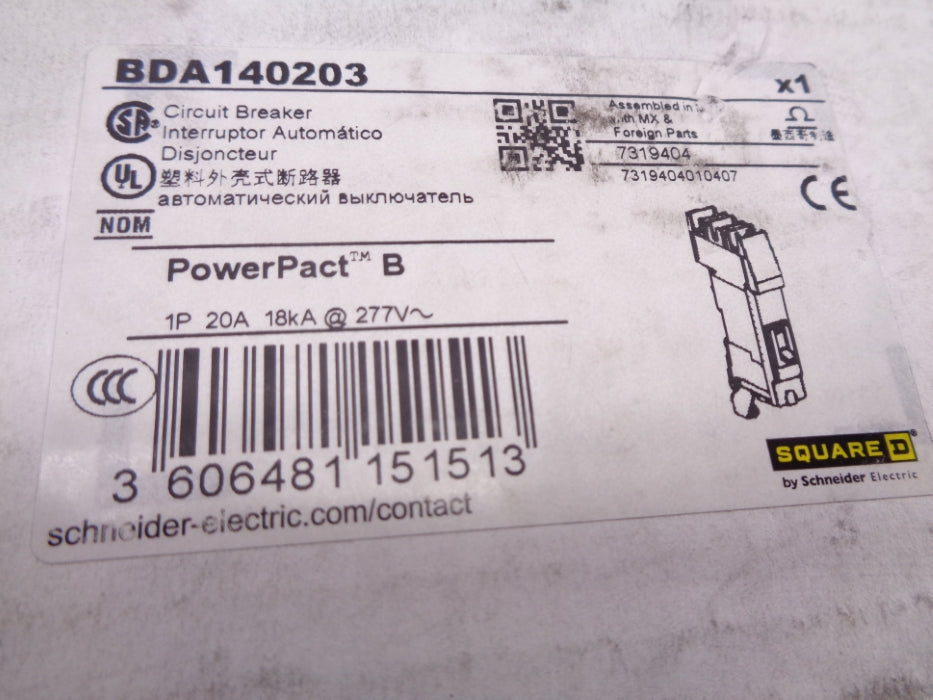 SQUARE D BDA140203 277V 20A NSMP
