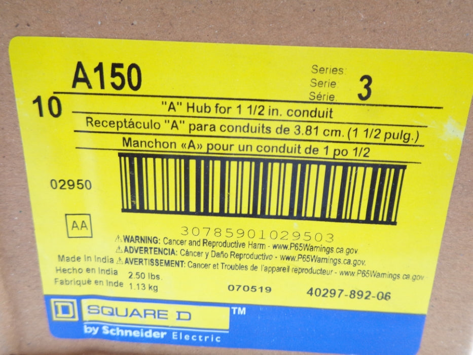 SQUARE D A150 SER. 3 (PKG OF 10) NSMP