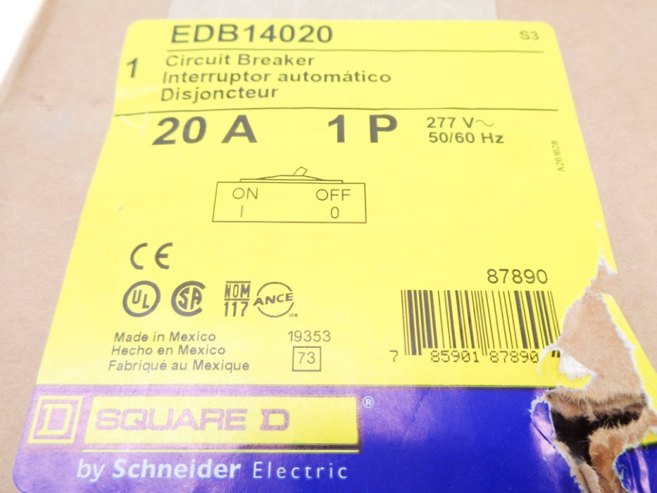SQUARE D EDB14020 SER. 3 277V 20A NSMP