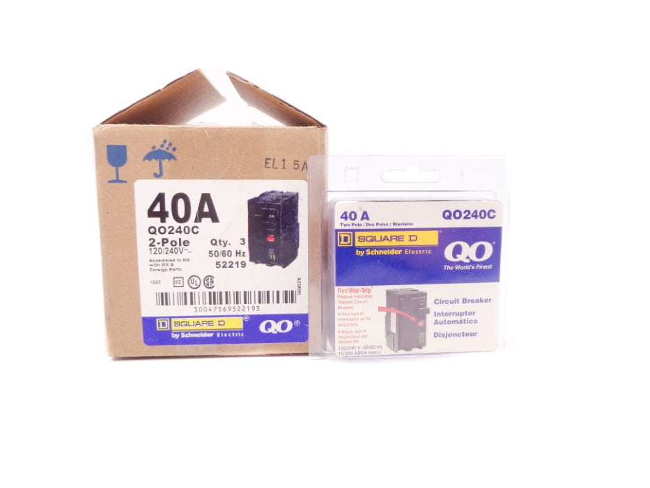 SQUARE D QO240C 240V 40A (PKG OF 3) NSMP