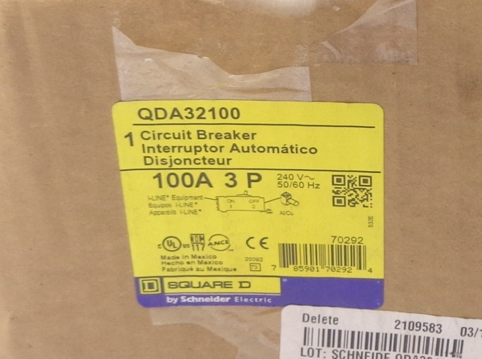 SQUARE D QDA32100 240V 100A NSMP