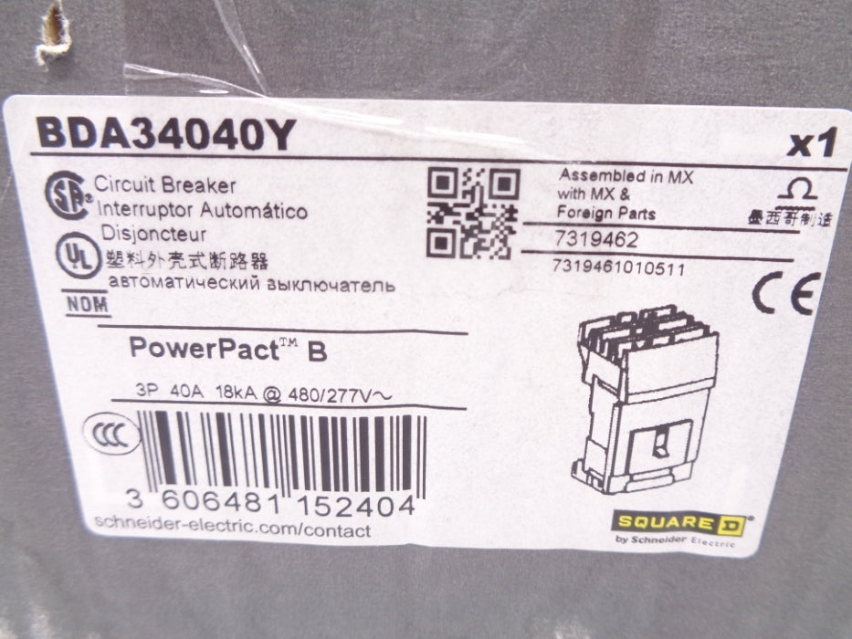 SQUARE D BDA34040Y 277V 40A NSMP