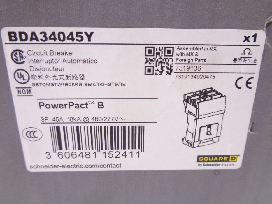 SQUARE D BDA34045Y 277V 45A NSMP