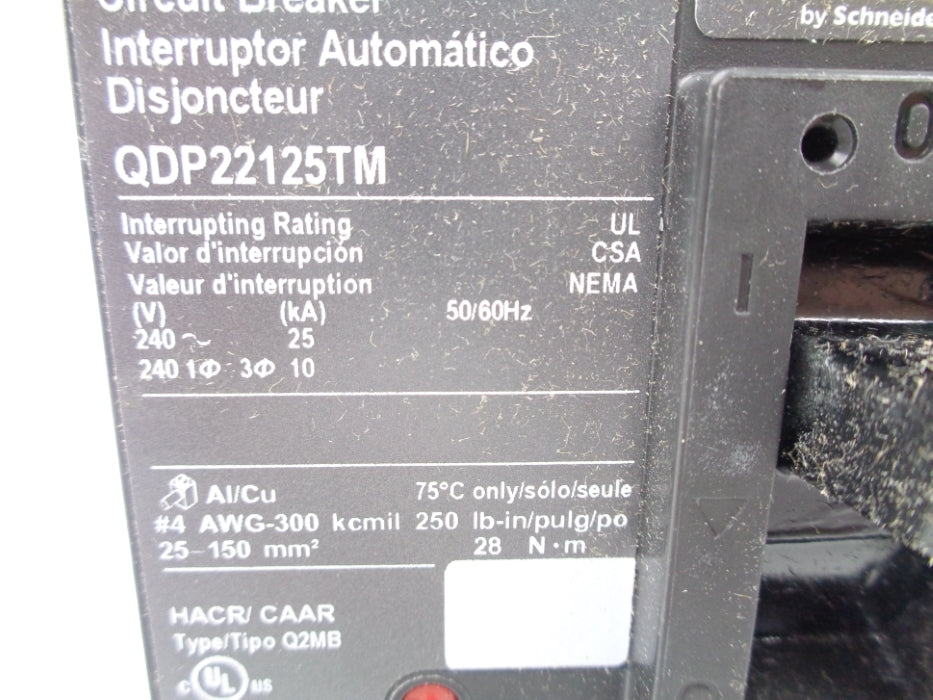SQUARE D QDP22125TM 240V 125A NSNP