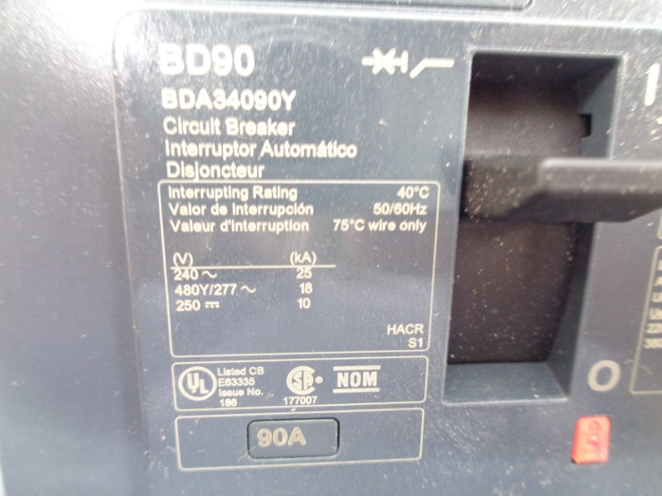 SQUARE D BDA34090Y 277V 90A NSNP