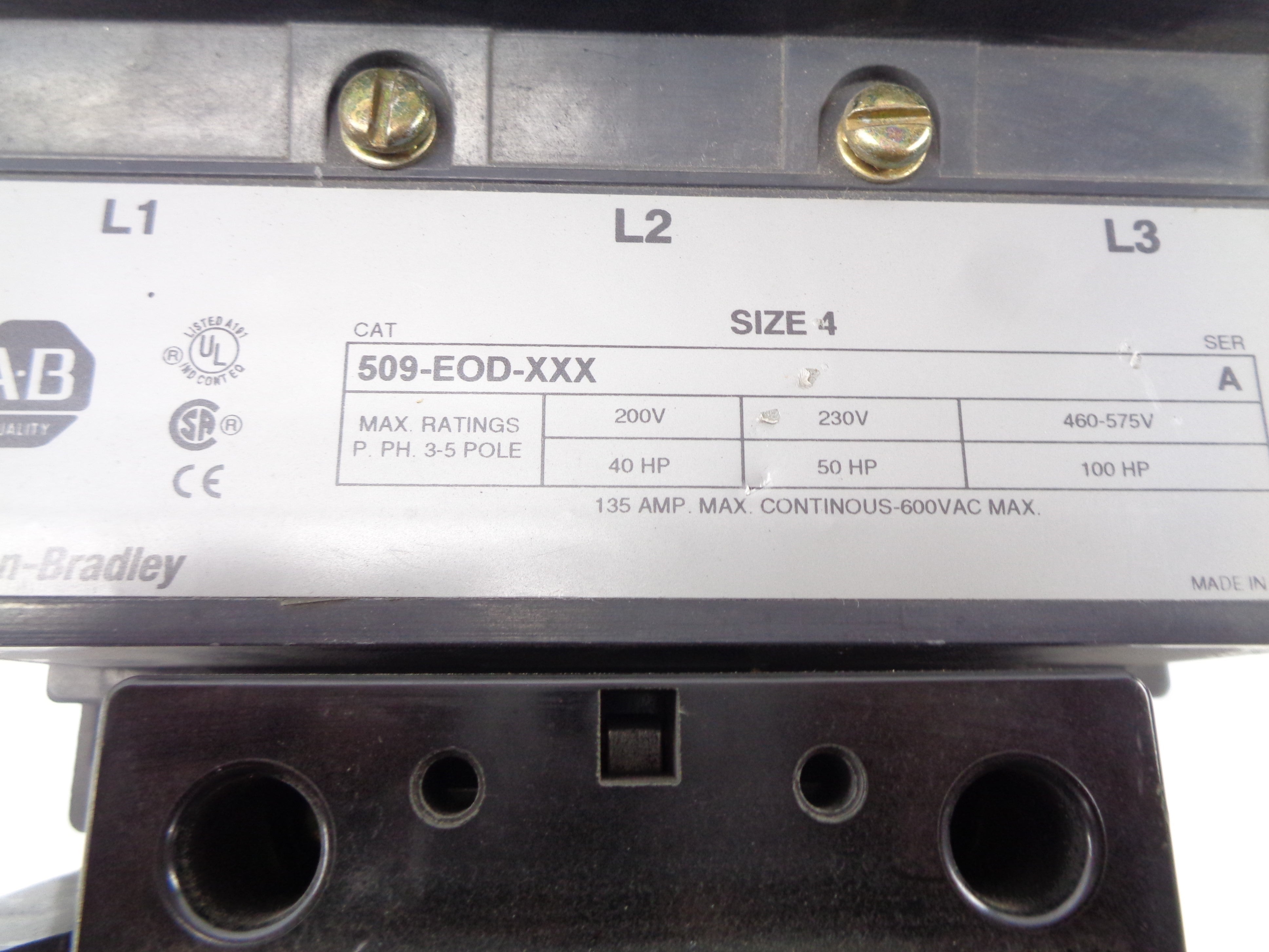 ALLEN BRADLEY 509-EOD-XXX SER. A (AS PICTURED) UNMP
