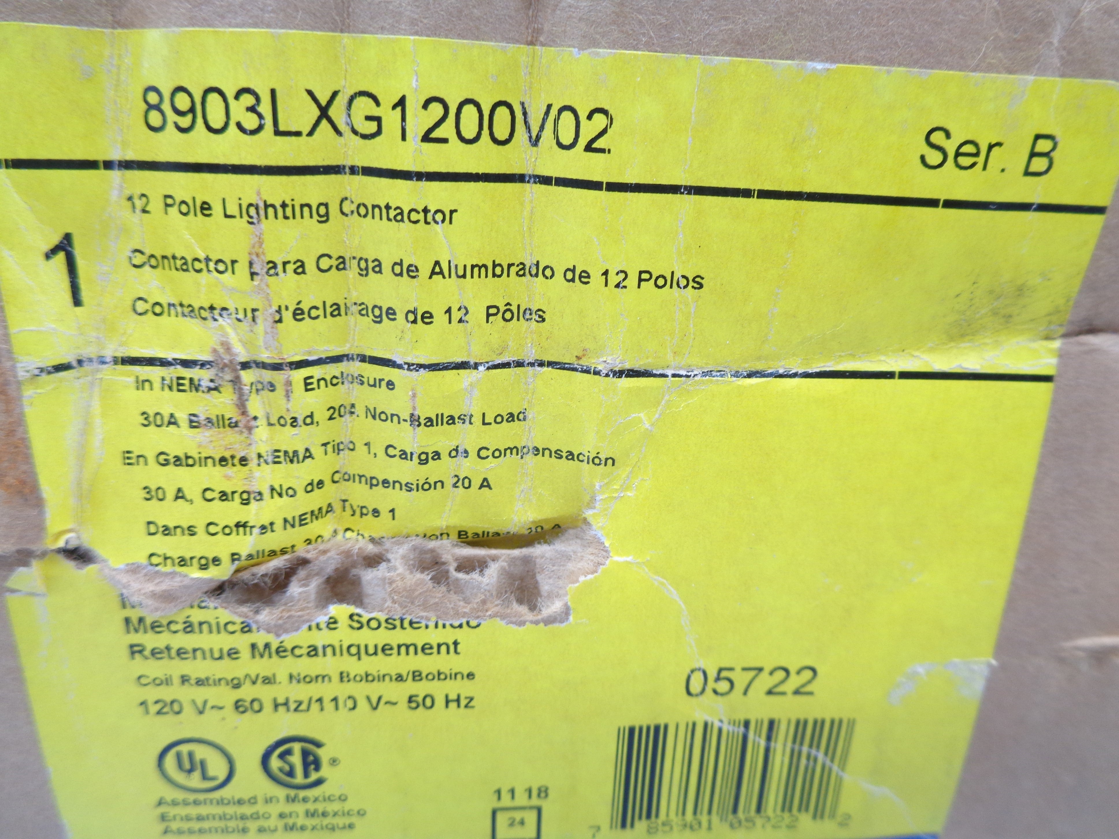 SQUARE D 8903LXG1200V02 SER. B 120V NSMP