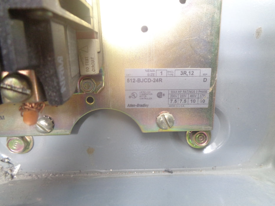 ALLEN BRADLEY 512-BJCD-24R SER. D UNMP