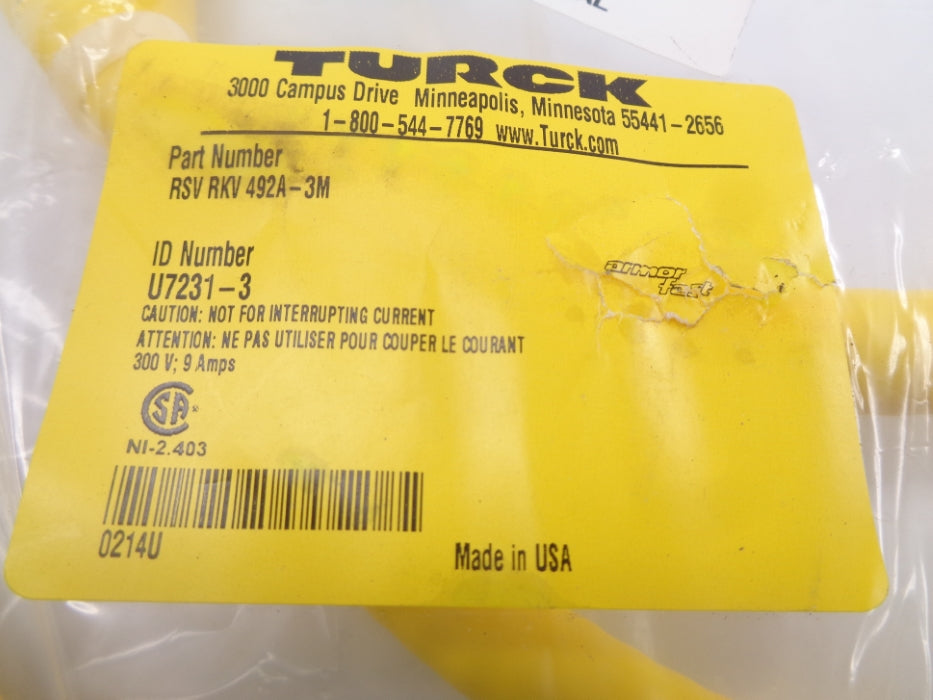 TURCK RSVRKV492A-3M NSMP