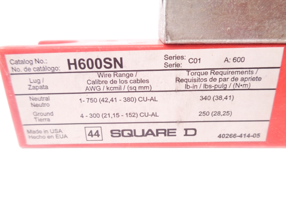 SQUARE D H600SN SER. C01 NSNP