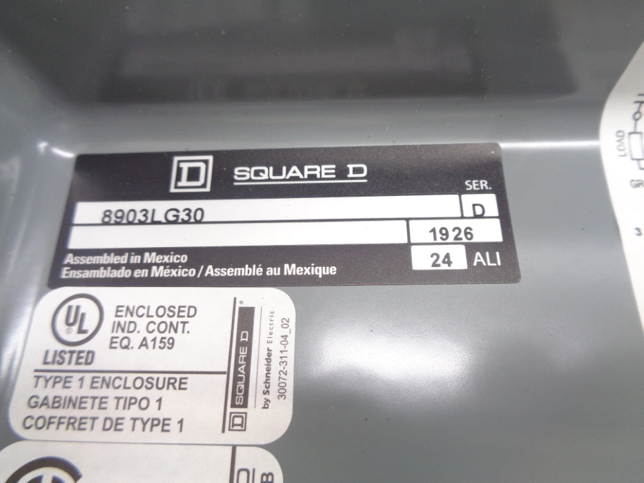 SQUARE D 8903LG30V02 SER. D 120V NSNP