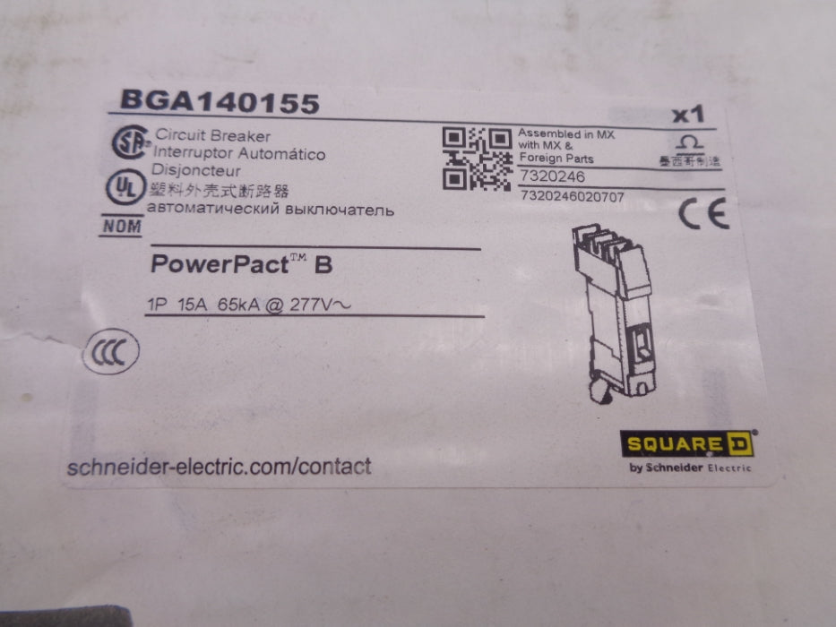 SQUARE D BGA140155 15A 277V NSMP