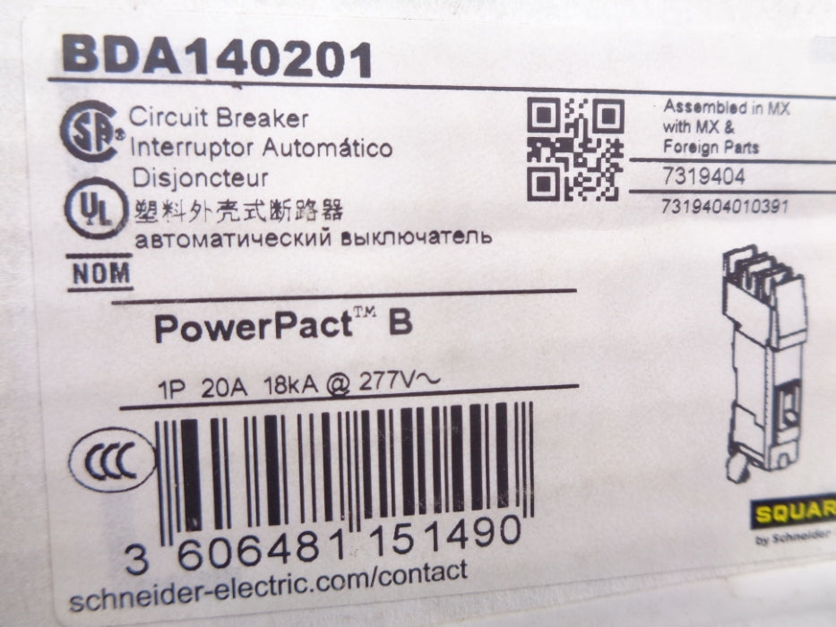 SQUARE D BDA140201 277V 20A NSMP
