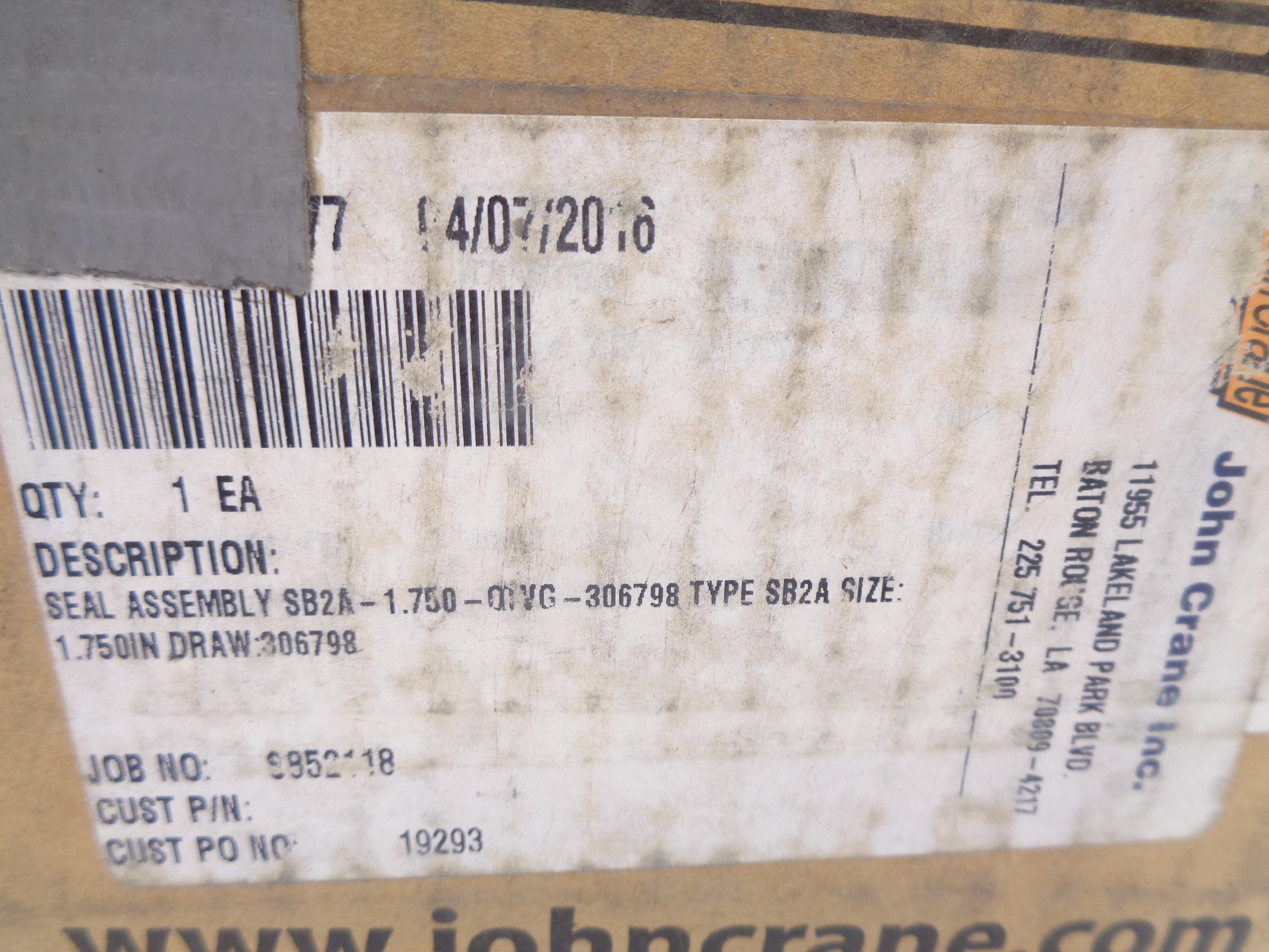 JOHN CRANE SB2A-1.750-QTVG-306798 NSMP