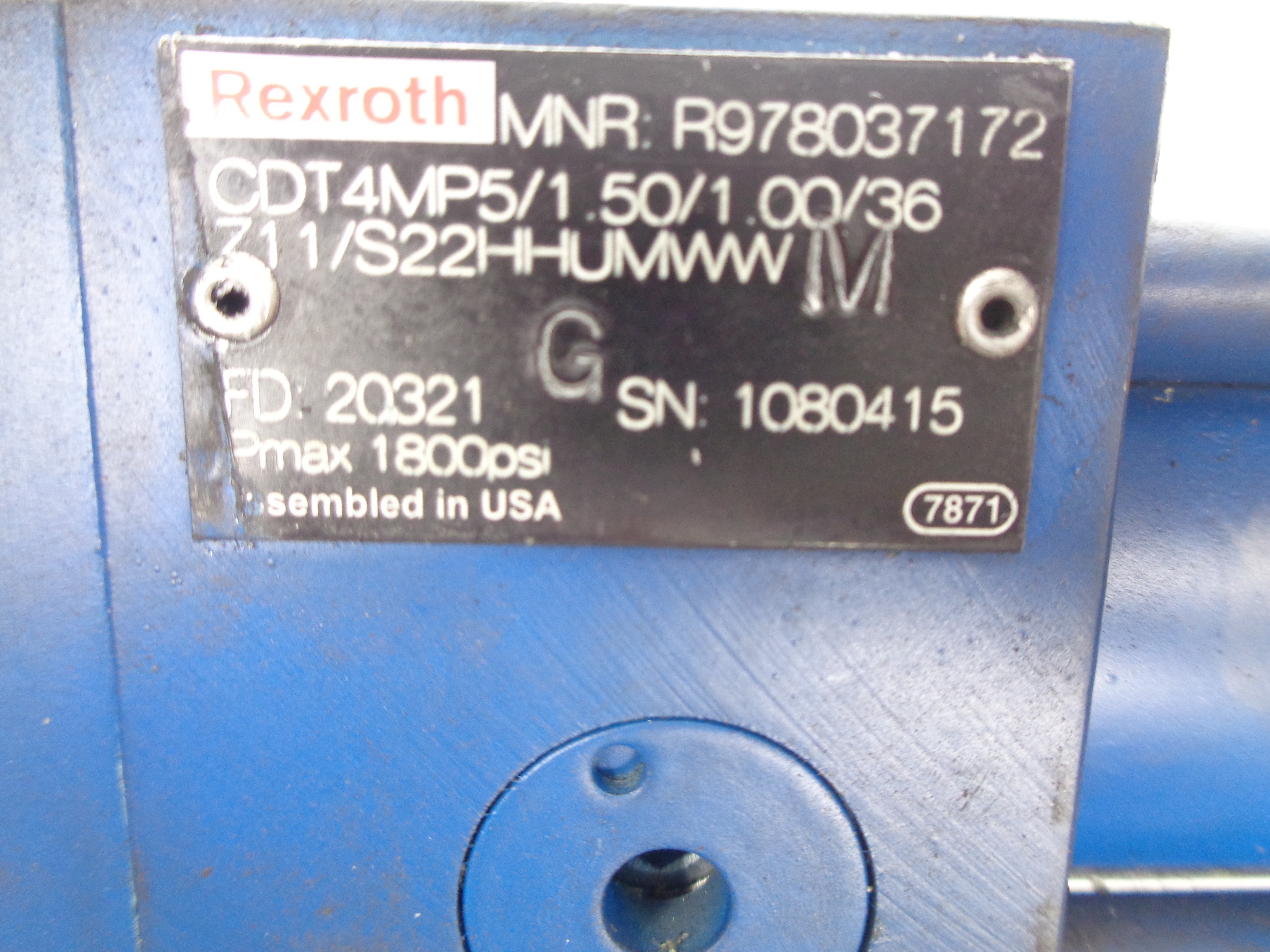 REXROTH R978037172 CDT4MP5/1.50/1.0036711/S22HHUMWW 1800PSI NSNP