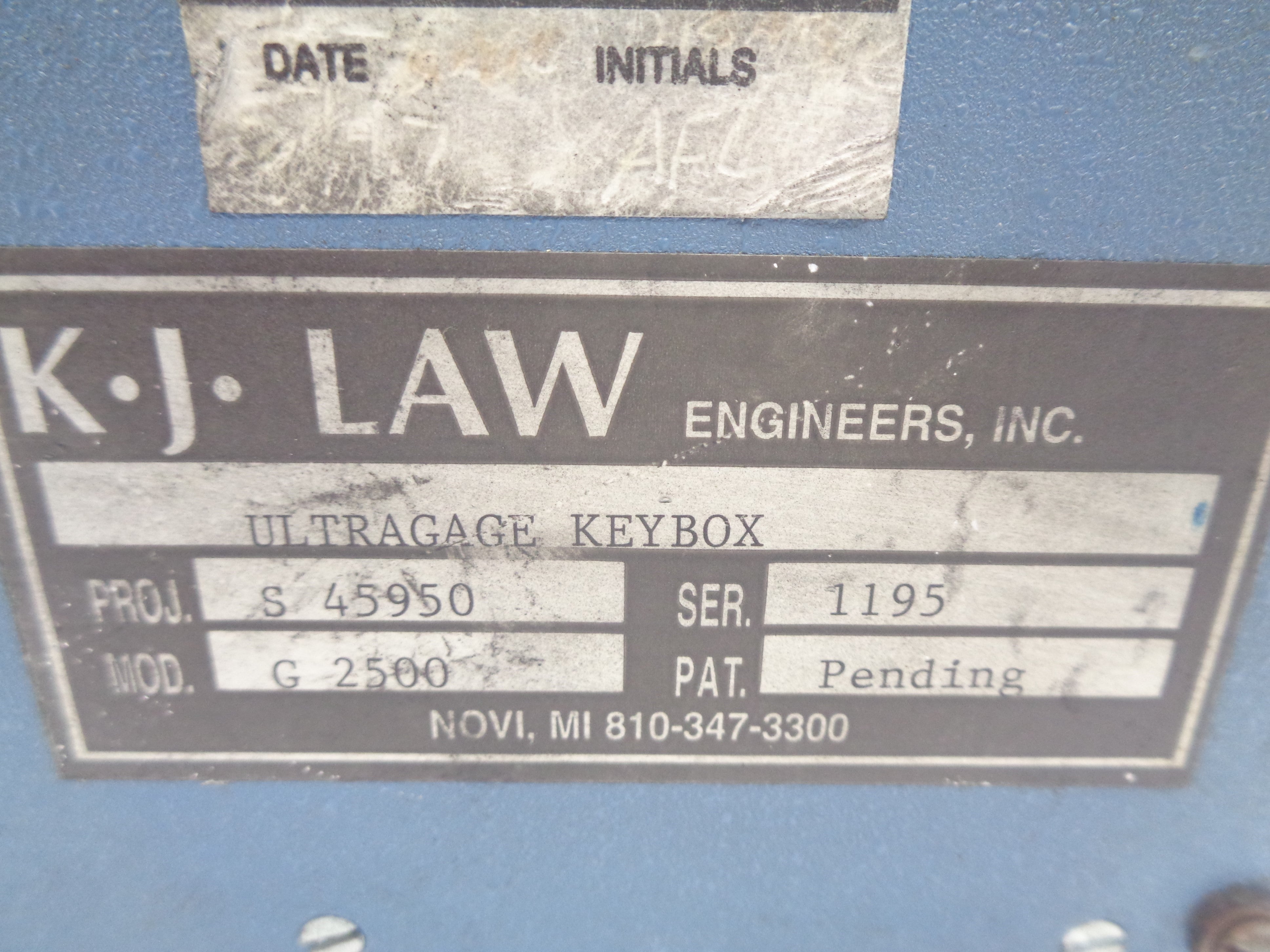 KJ LAW ENGINEERS G2500 UNMP