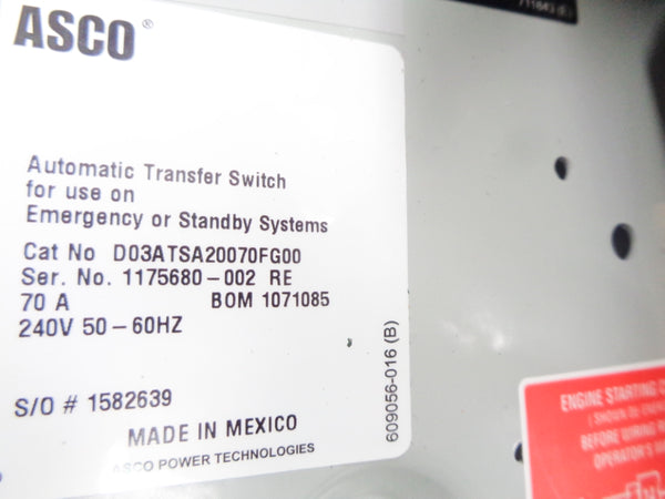 ASCO D03ATSA20070FG00 NSNP