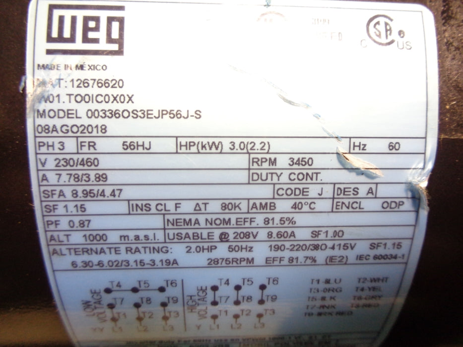 WEG 00336OS3EJP56J-S NSNP