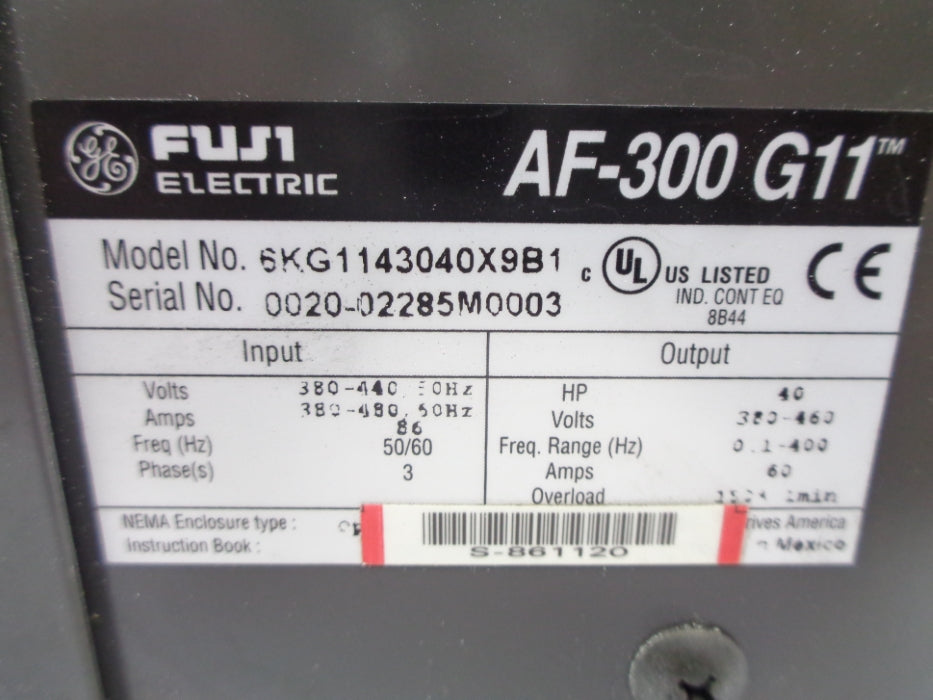 FUJI ELECTRIC 6KG1143050X9B1 AF-300G11 UNMP