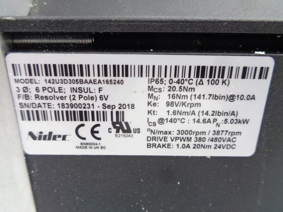 NIDEC 142U3D305BAAEA165240 NSNP