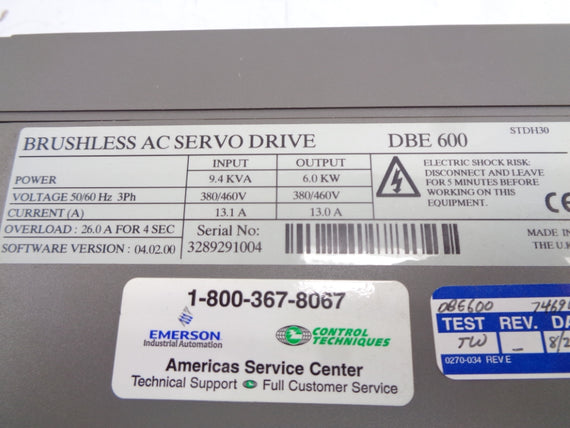 CONTROL TECHNIQUES DBE600 REMAN