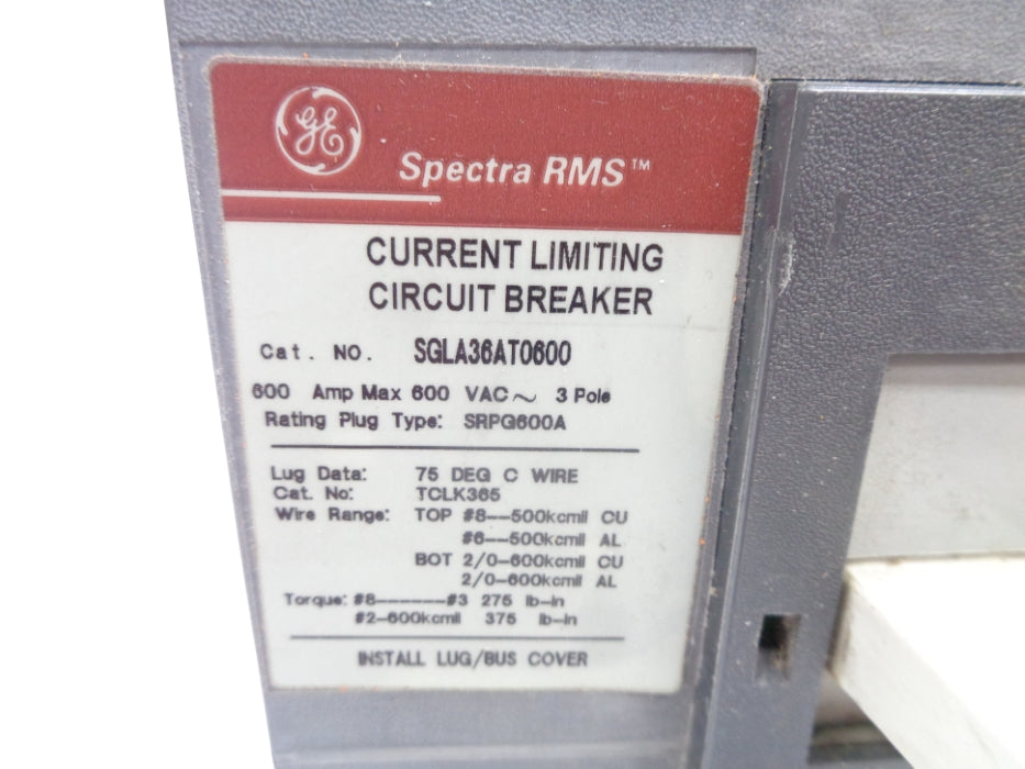 GENERAL ELECTRIC SGLA36AT0600 600A 600VAC UNMP