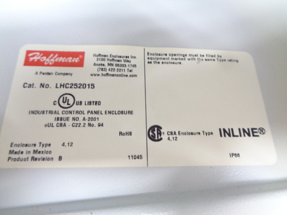 HOFFMAN LHC252015 UNMP