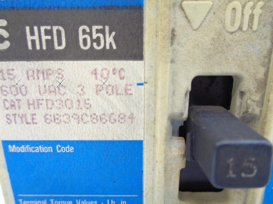 WESTINGHOUSE HFD3015 SER. C 240V 15A UNMP