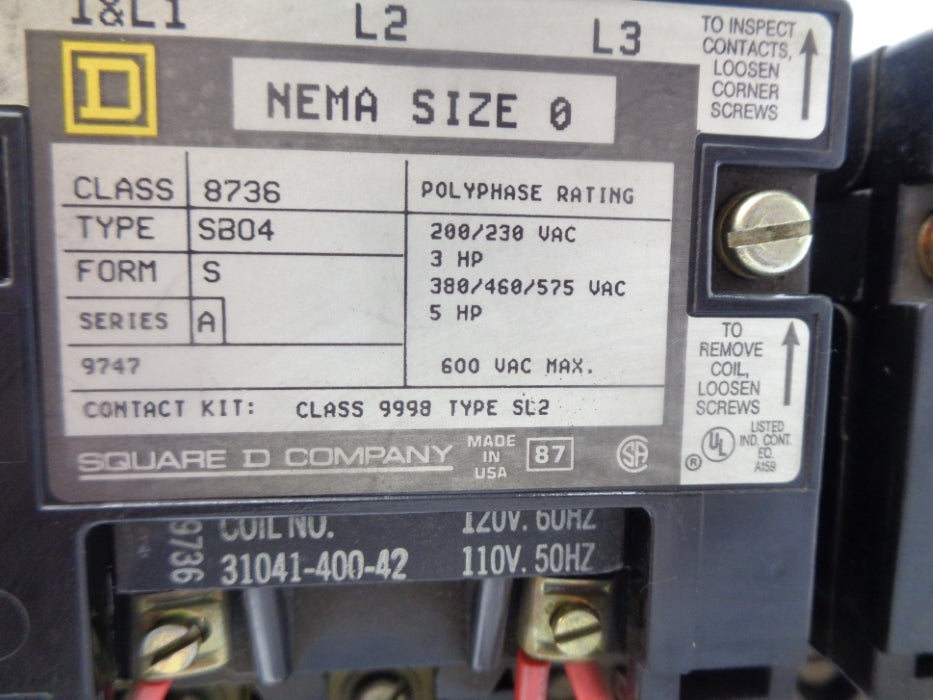 SQUARE D 8736SBO4V02S SER. A UNMP