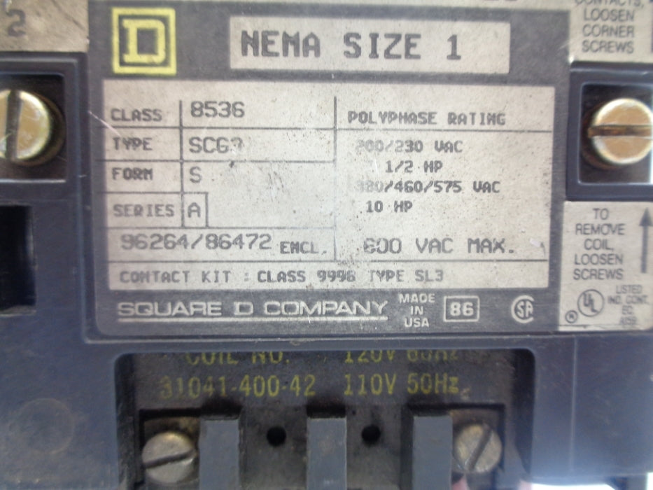 SQUARE D 8536SCG3V02S SER. A (AS PICTURED) UNMP