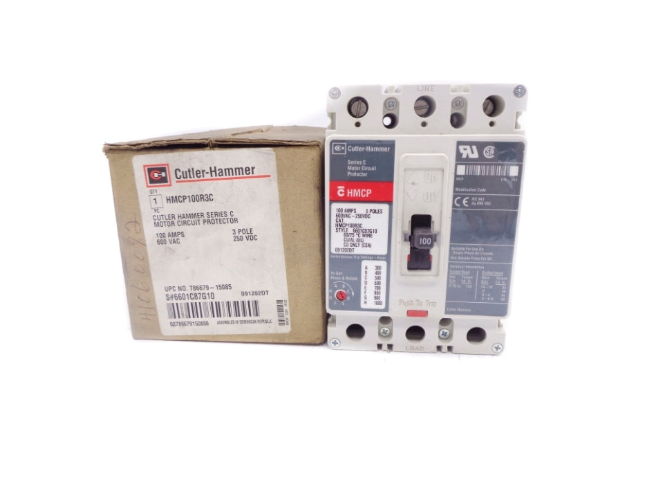 CUTLER HAMMER HMCP100R3C SER. C 100A 600VAC NSMP