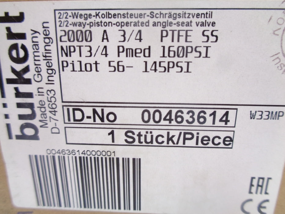 BURKERT 00463614 145PSI (AS PICTURED) NSMP