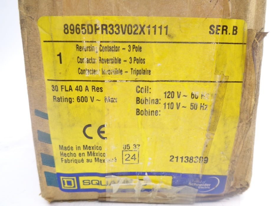 SQUARE D 8965DPR33V02X1111 SER. B 120V NSMP