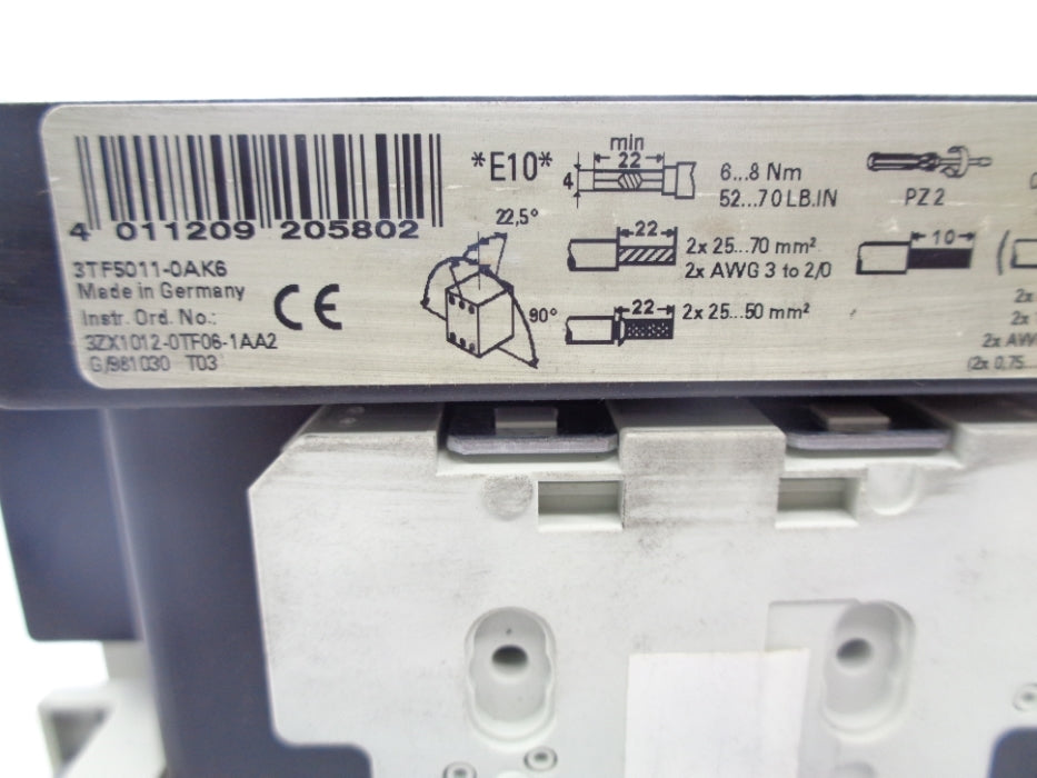 SIEMENS 3TF5011-0AK6 24V UNMP