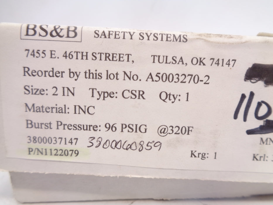 BS&B 1122079 96PSI NSMP