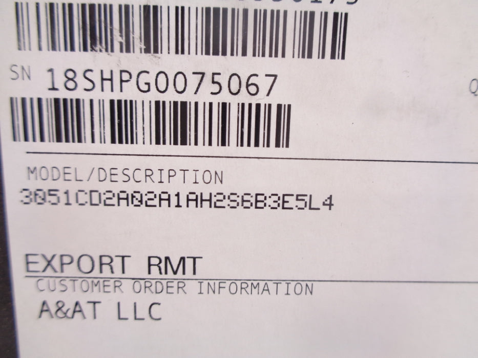 ROSEMOUNT 3051CD2A02A1AH2S6B3E5L4 3626PSI NSMP
