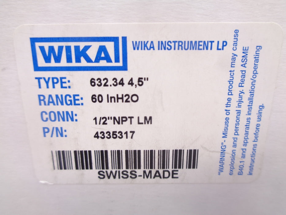 WIKA 4335317 0-60IN NSMP