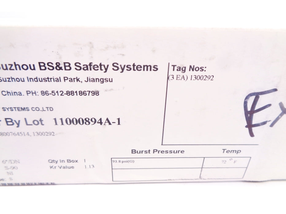 BS&B 1300292 93.8PSI NSMP