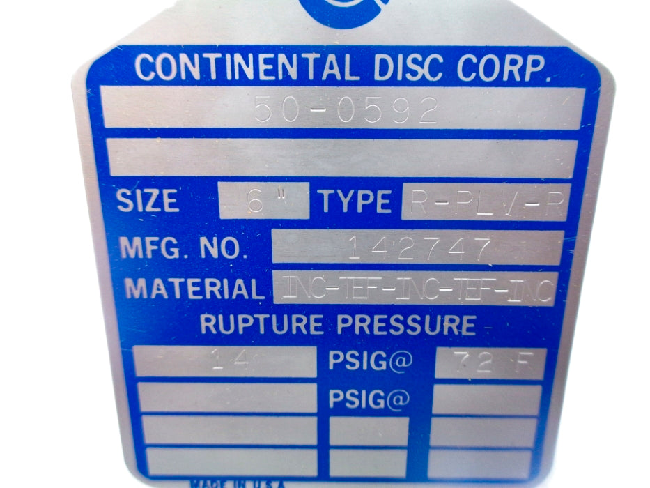 CONTINENTAL DISC R-PLV-R 14PSI NSNP