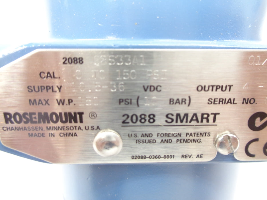 ROSEMOUNT 2088G2S33A1 150PSI NSMP