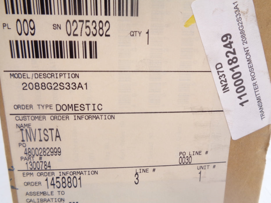 ROSEMOUNT 2088G2S33A1 150PSI NSMP